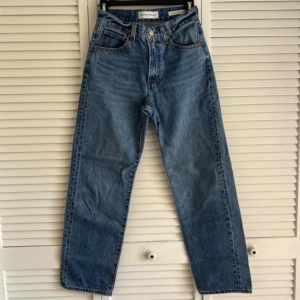 Denim Forum Men's Dark Blue Straight Jeans